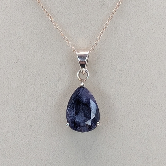 Sapphire Necklace S925 Sterling Silver - Picture 4 of 5